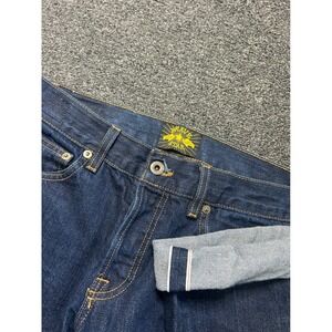 Brave Star Selvedge Jeans Dark Indigo Mens 31x29 Cone Mills Denim Button Fly USA